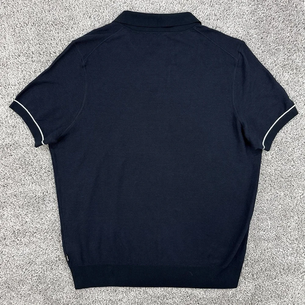 Hugo Boss Sweater Polo Men's XL Navy NWT Johnny Collar Short Sleeve Knit